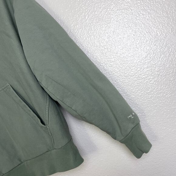 Rag & Bone Quarter Zip Pullover Womens XS Green Sweatshirt Long Sleeve Outdoors - Picture 6 of 9